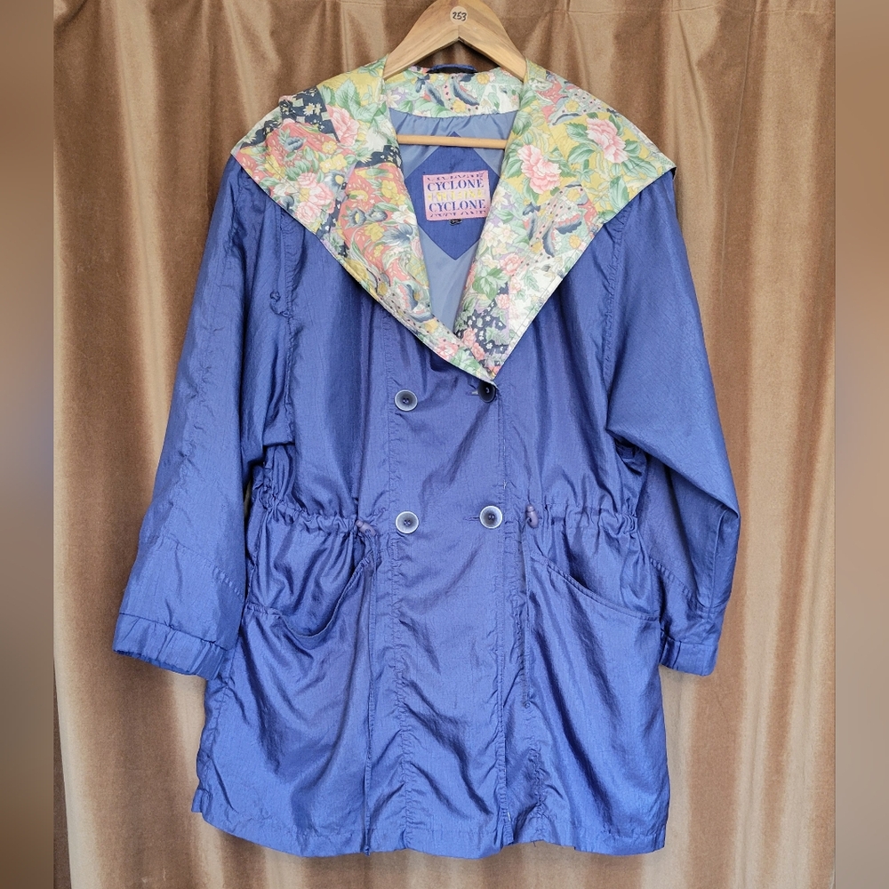 Vintage Blue Floral Collar Jacket